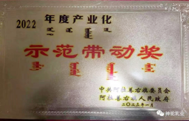 2022年度產(chǎn)業(yè)化示范帶動(dòng)獎(jiǎng)
